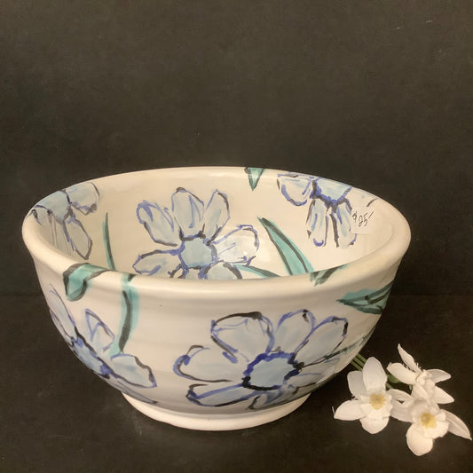 Petite Majolica Bowl with Light Blue Flowers