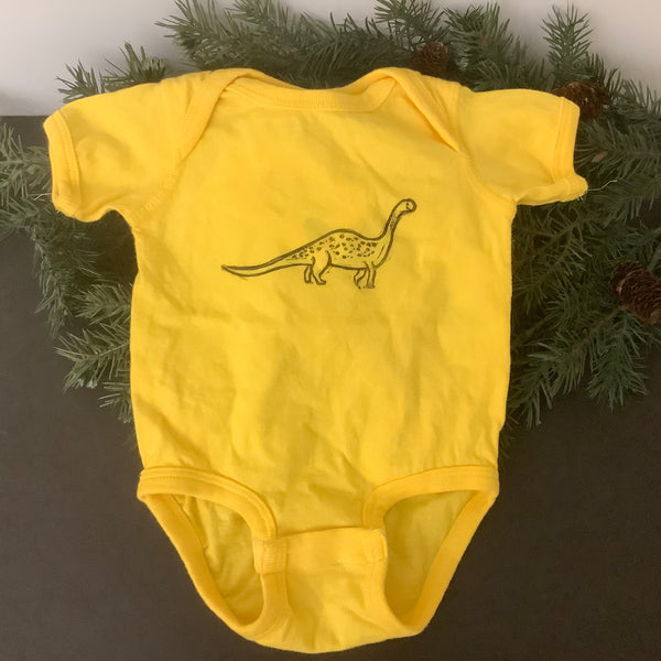 Onesie “Dino” Sunflower Yellow 6 Month Size