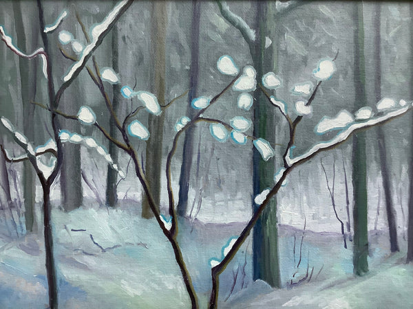 “In a Deep and Dark December” Oil on Canvas Board