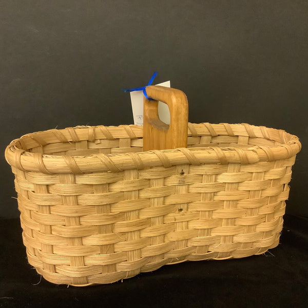 “Peanut” Basket with Wood Divider and Wood Bottom, Sue Ulrich, Boonville