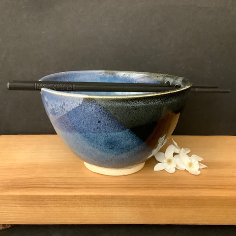 Rice Bowl in Blues and Midnight Black