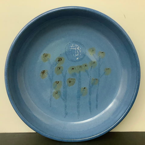Serving Dish “Moonlit Flowers”  Bright Blue