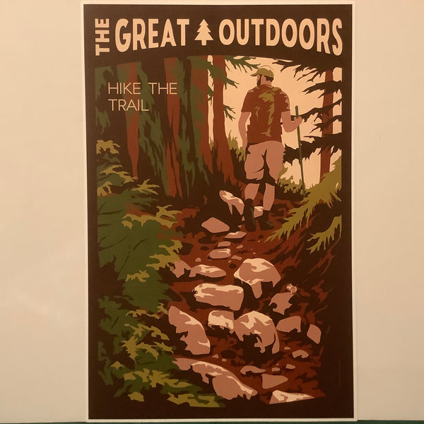 “Great Outdoors” Hiking Poster, “Hike The Trail”