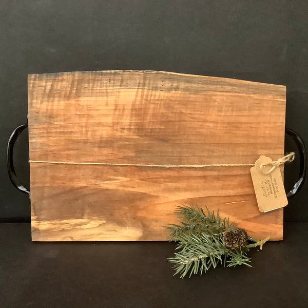 Maple Cutting Board with Metal Handles