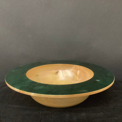 Maple Bowl with Dark Green Rim