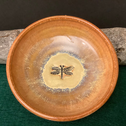 Trinket Dish Dragonfly Copper Brown