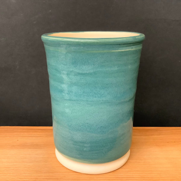 Dark Turquoise Vase with White Interior