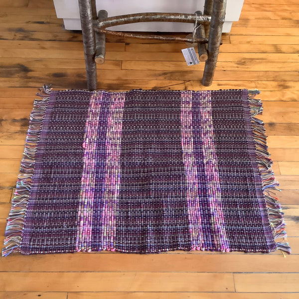“Upcycled" Woven Rug in Purples