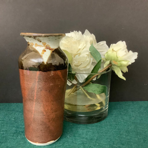 Narrow Porcelain Vase, Blacks and Browns Combinations, Anne Burnham