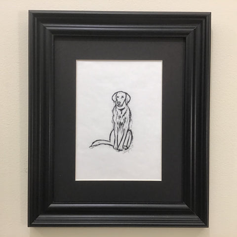 “Good Boy” Rubber Block Print  Framed and Matted