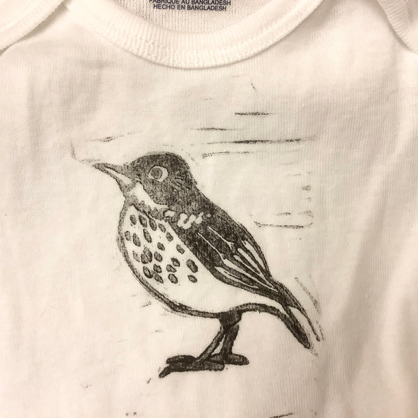 Onesie “Hermit Thrush” 3-6 Month Size