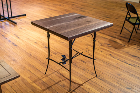 “Bistro” Table, Hand-forged Iron and Hand-milled Walnut, James Gonzalez, Potsdam, NY