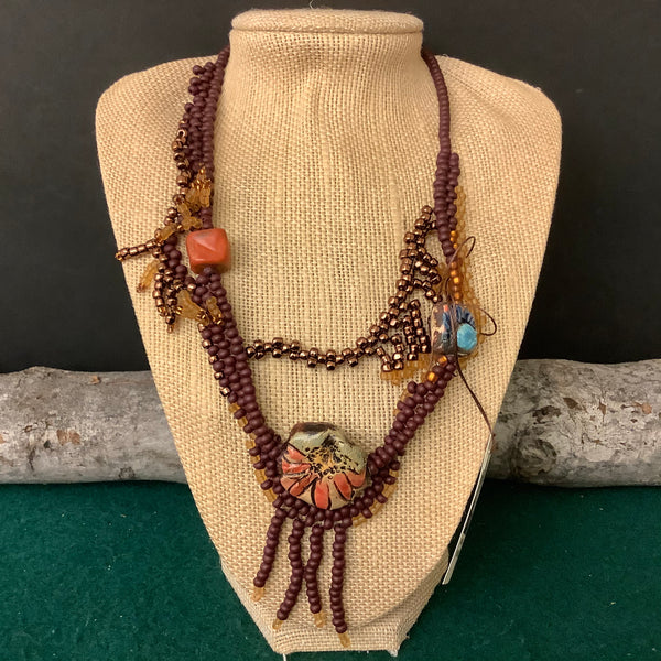 Bronze Bead & Ceramics Necklace