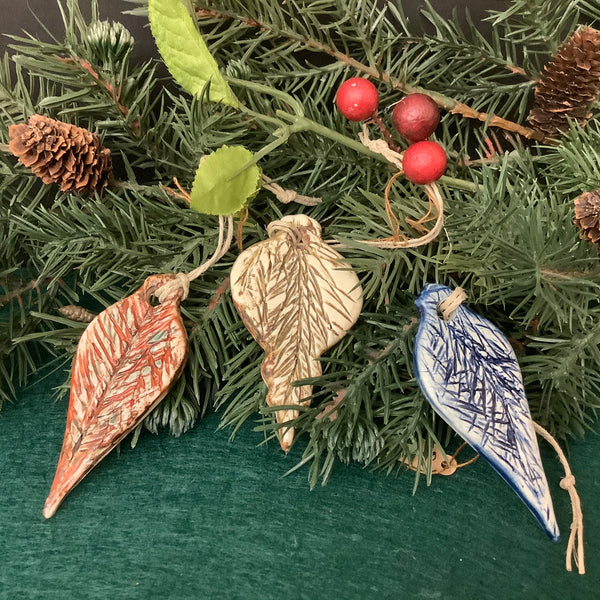 Ceramic Spruce Boughs Ornaments