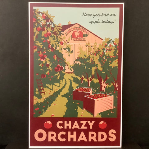 Vintage Travel Poster Chazy Orchards
