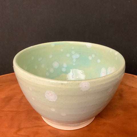 Small Deep Bowl with Pale Celadon with Speckled Glaze