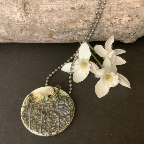 Ceramic Pendant Queen Anne’s Lace, Mary Harding