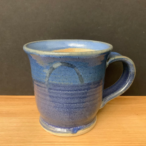 Two-tone Blue Mug with Loop Design, Nan Lazovik, DeKalb, NY