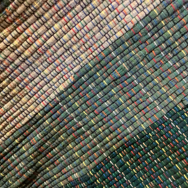 "Upcycled" Woven Rug in Greens
