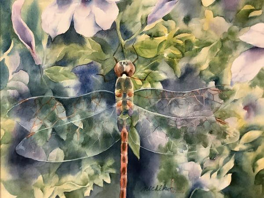 “Dragonfly”, Framed Watercolor Print