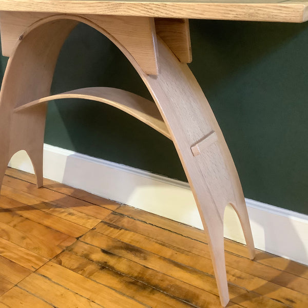 Console Table White Oak with Walnut Inlay