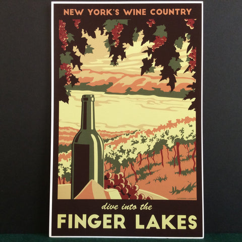 Vintage Travel Poster Finger Lakes