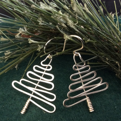 TAUNY Tree Logo Wire Earrings, Robin Dow Hopper