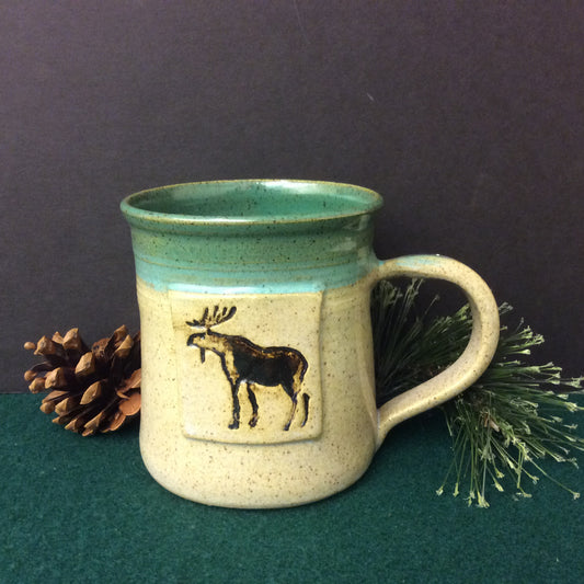 Mug with Embossed Moose