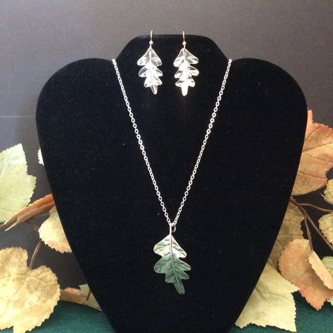Silver Jewelry White Oak Leaf Design